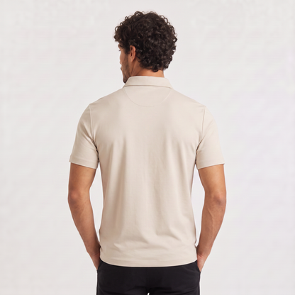 Men's Casual Cotton Short Sleeve Polo Shirt with Chest Pocket