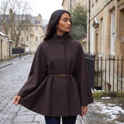 Women's Casual Long Knit Poncho Cape Coat