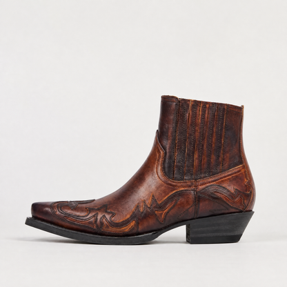 Men's Classic Leather Square Toe Western Boots