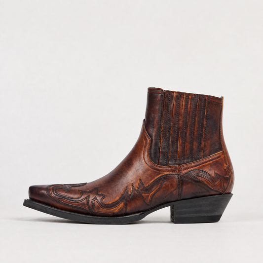 Men's Classic Leather Square Toe Western Boots
