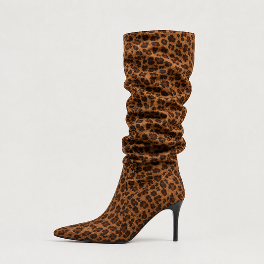 Women's Casual Suede Slouch Knee High Boots