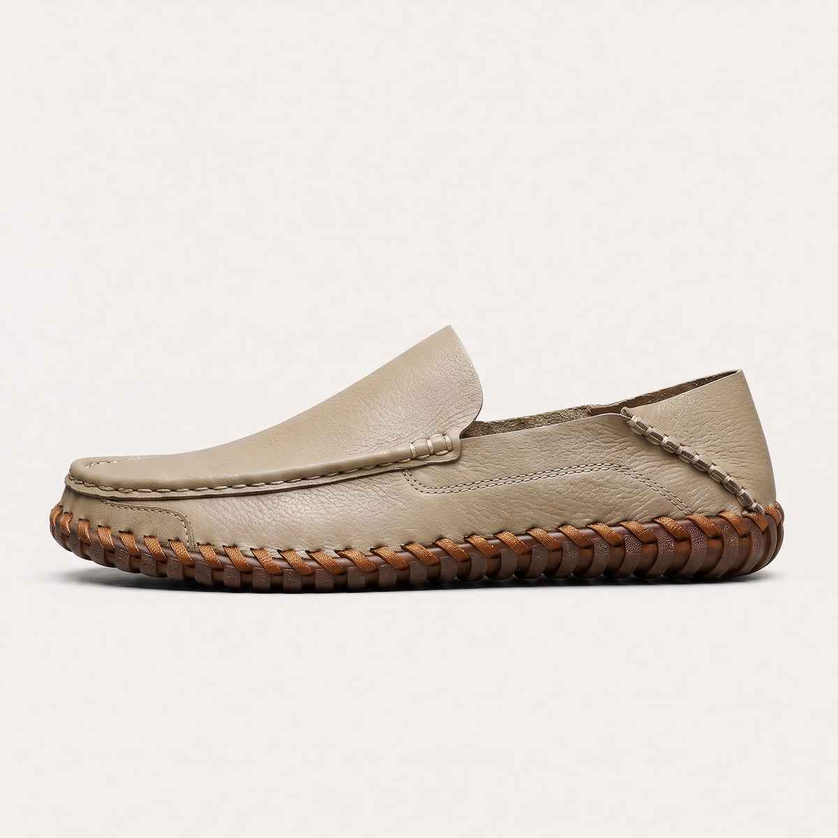 Men's Classic Leather Handstitched Slip-On Loafers