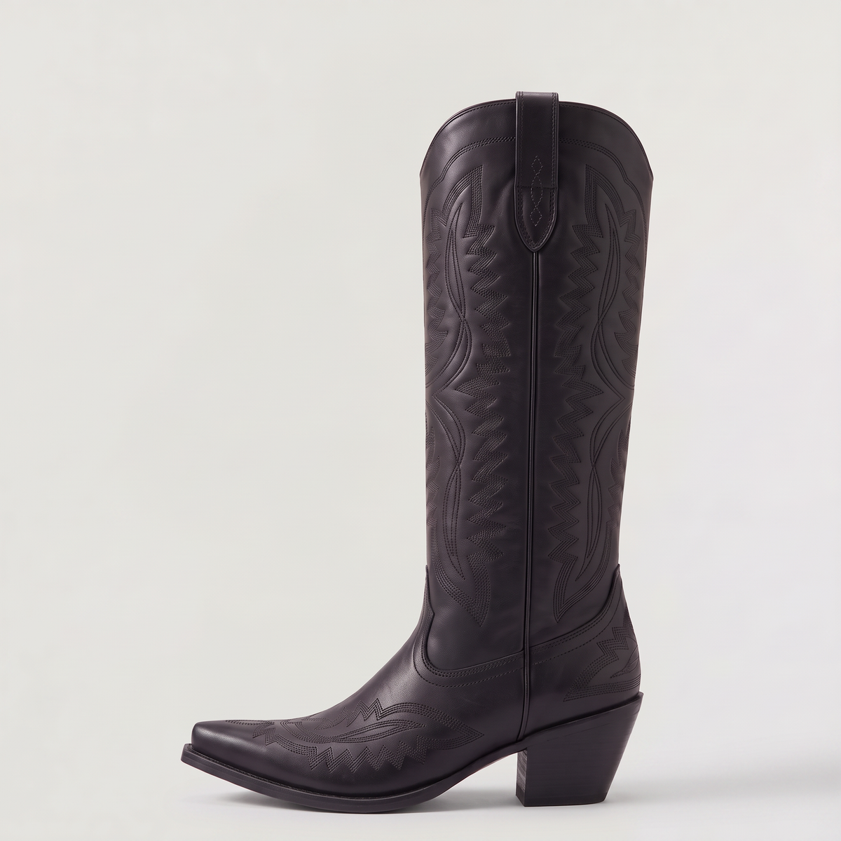 Women's Classic Leather Knee-High Cowboy Boots