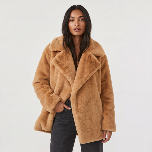 Women's Casual Plush Oversized Short Coat