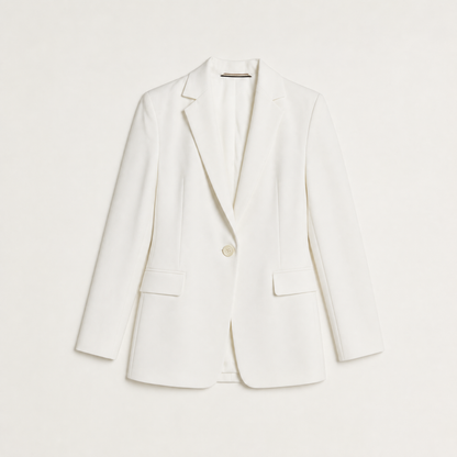 Women's Classic Tailored Single-Button Wool Blazer