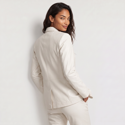 Women's Classic Tailored Single-Button Wool Blazer