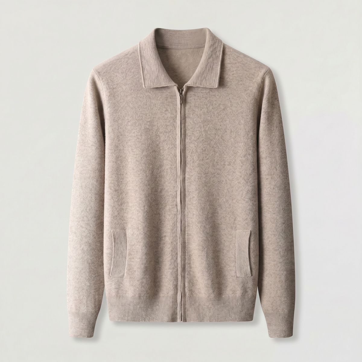 Men's Classic Wool Zip-Up Cardigan