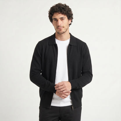 Men's Classic Wool Zip-Up Cardigan