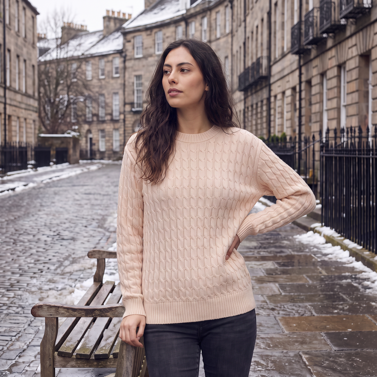 Women's Oversized Wool Cable Knit Jumper