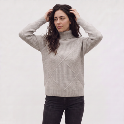 Women's Classic Cable Knit Turtleneck Sweater