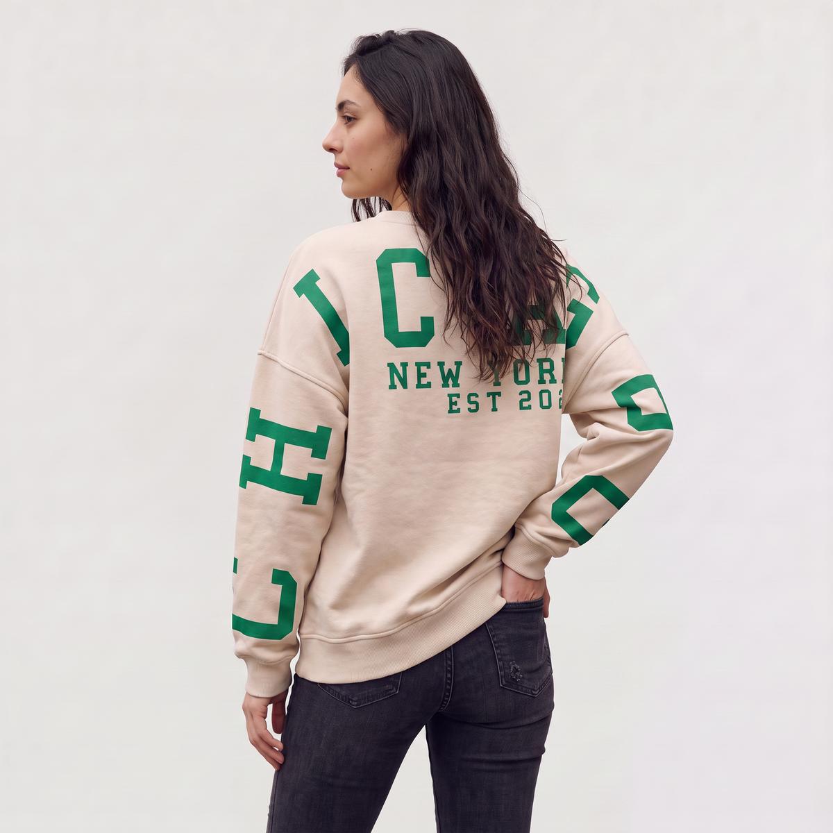 Women's Oversized Cotton Blend Varsity Jumper