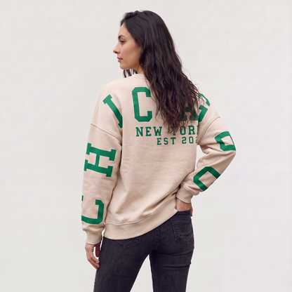 Women's Oversized Cotton Blend Varsity Jumper