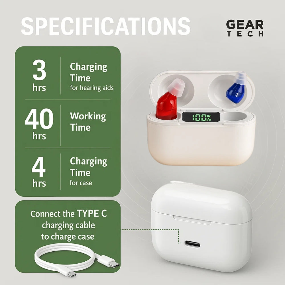 Discreet Rechargeable Hearing Aids with Crystal Clear Sound