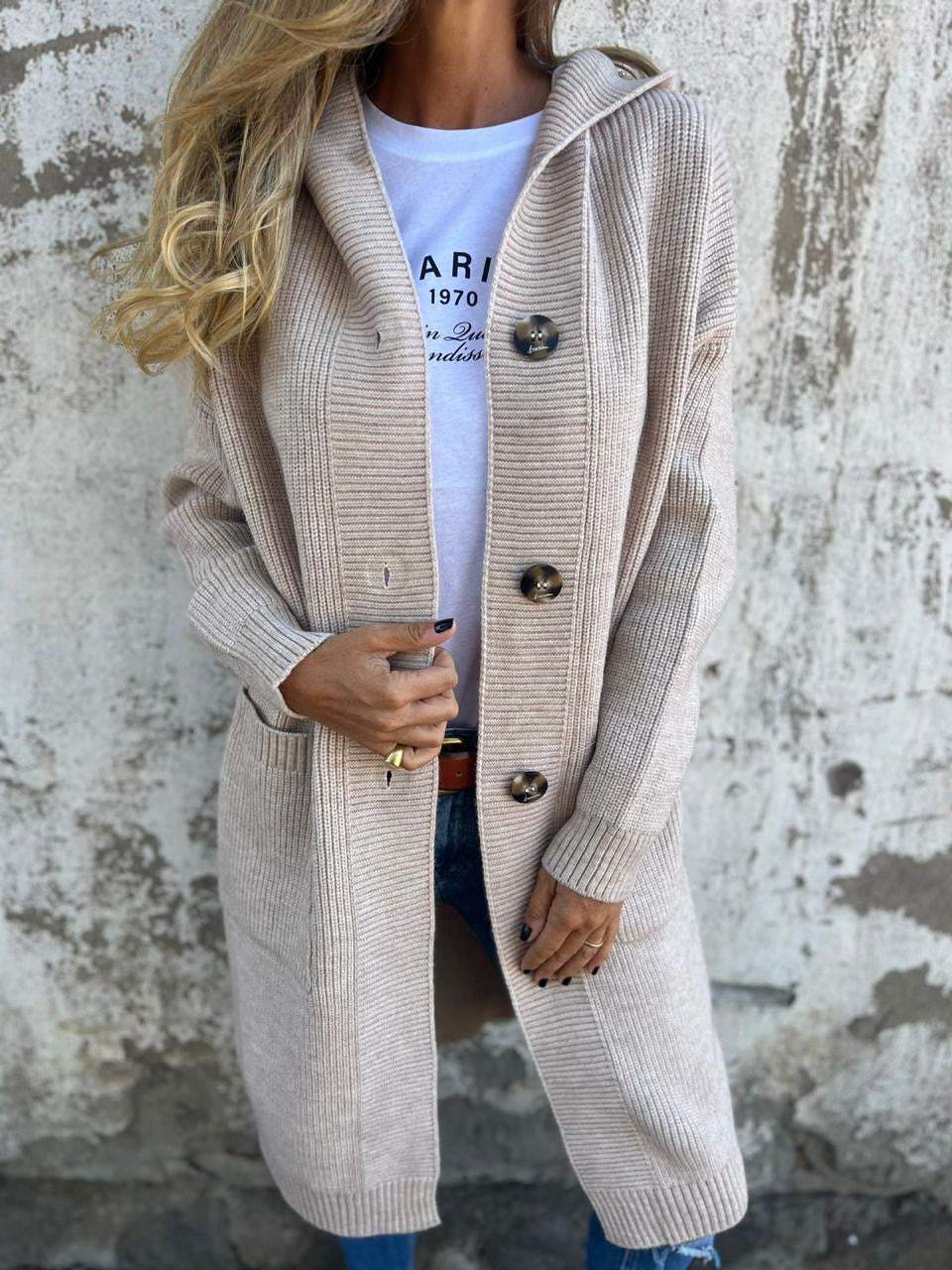 Chic Women's Oversized Knit Button Cardigan