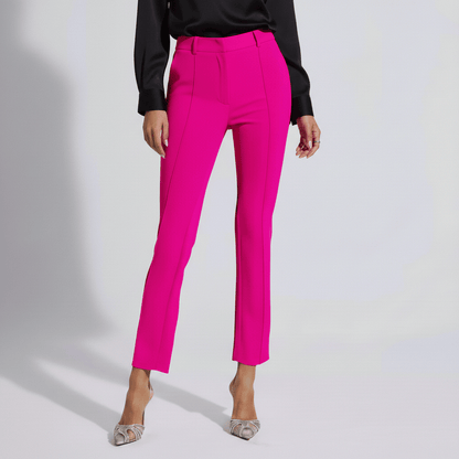 Chic Feather Trim Suit Jacket and Skinny Pants