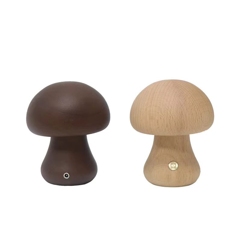 Rustic Wooden Mushroom Shaped Desk Lamp - OutfitLondon
