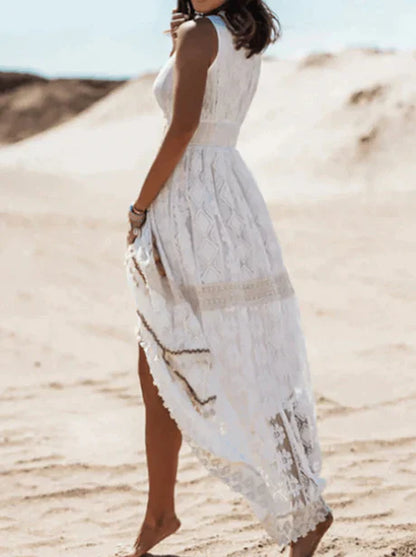 Iremi Dress | Boho Sleeveless Lace Maxi Summer Dress
