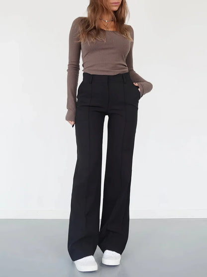 Iris Pants | Wide-Leg High Waisted Trousers for Women