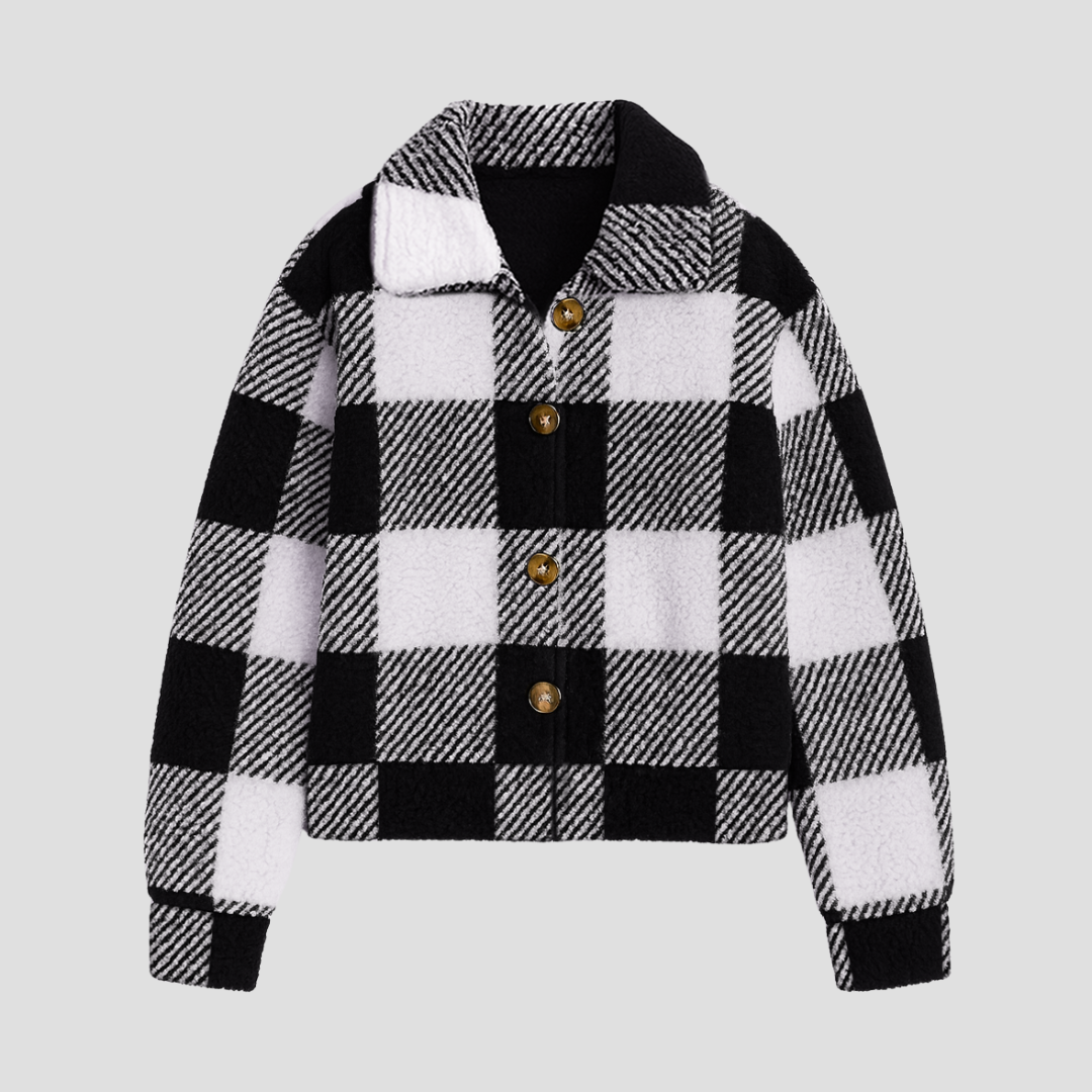 Ladies' Short Plaid Shirt Jacket