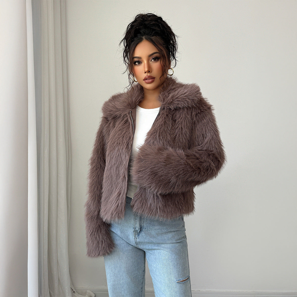 Premium Women's Coat with Soft Faux Fur Trim