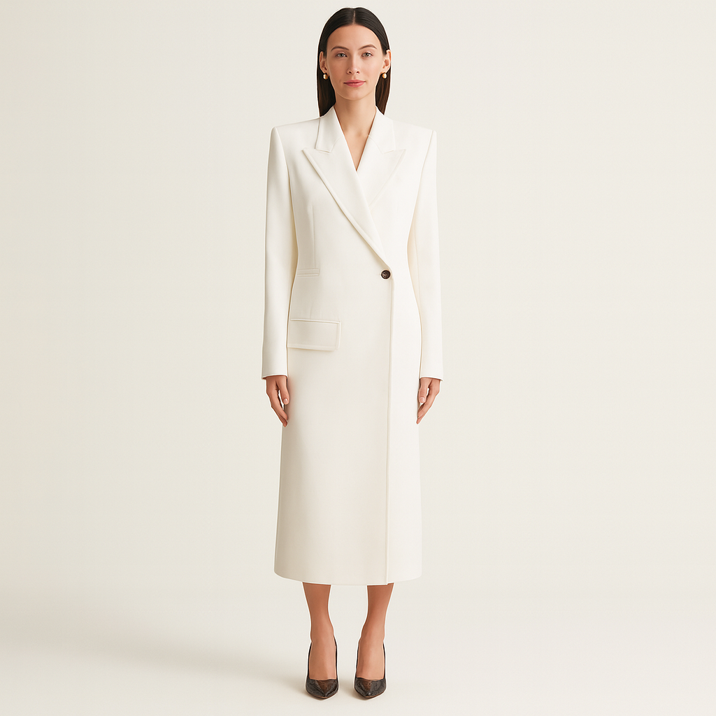 Classic White Tailored Blazer for Women - OutfitLondon