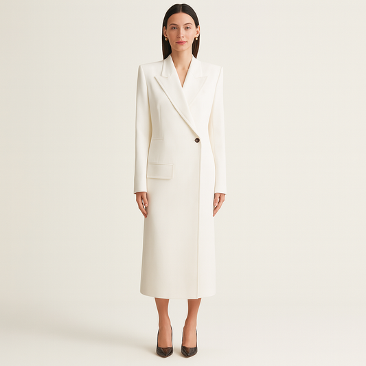 Classic White Tailored Blazer for Women - OutfitLondon