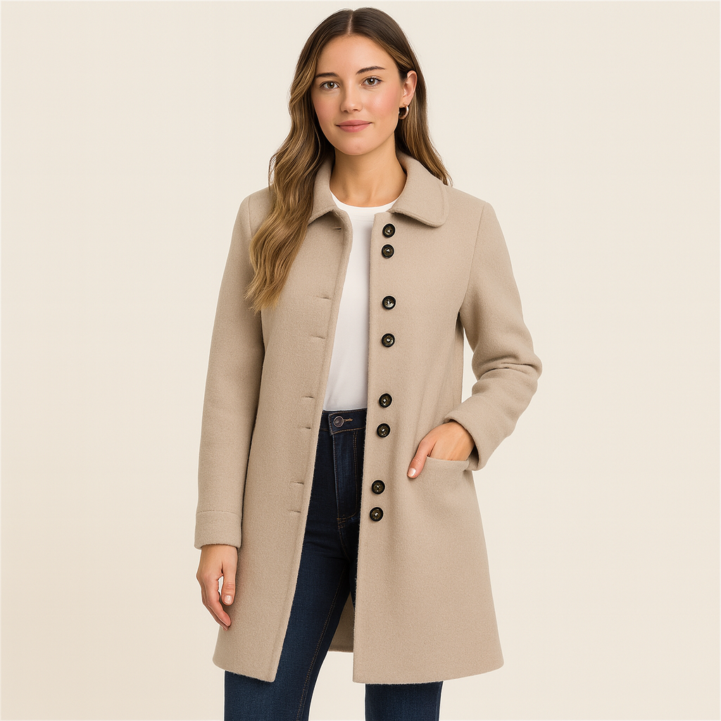 Classic Stylish Women's Long Coat with Flawless Fit - OutfitLondon