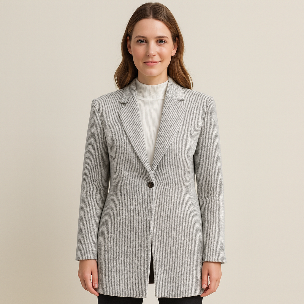 Fashionable Knit Jacket with Lapel Collar - OutfitLondon