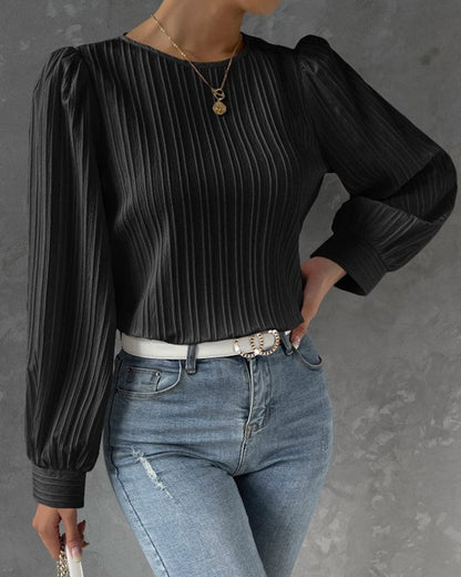 Isadora Blouse | Elegant Structured Top with Lantern Sleeves