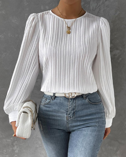 Isadora Blouse | Elegant Structured Top with Lantern Sleeves