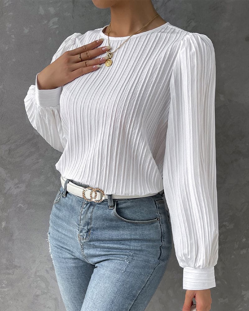 Isadora Blouse | Elegant Structured Top with Lantern Sleeves