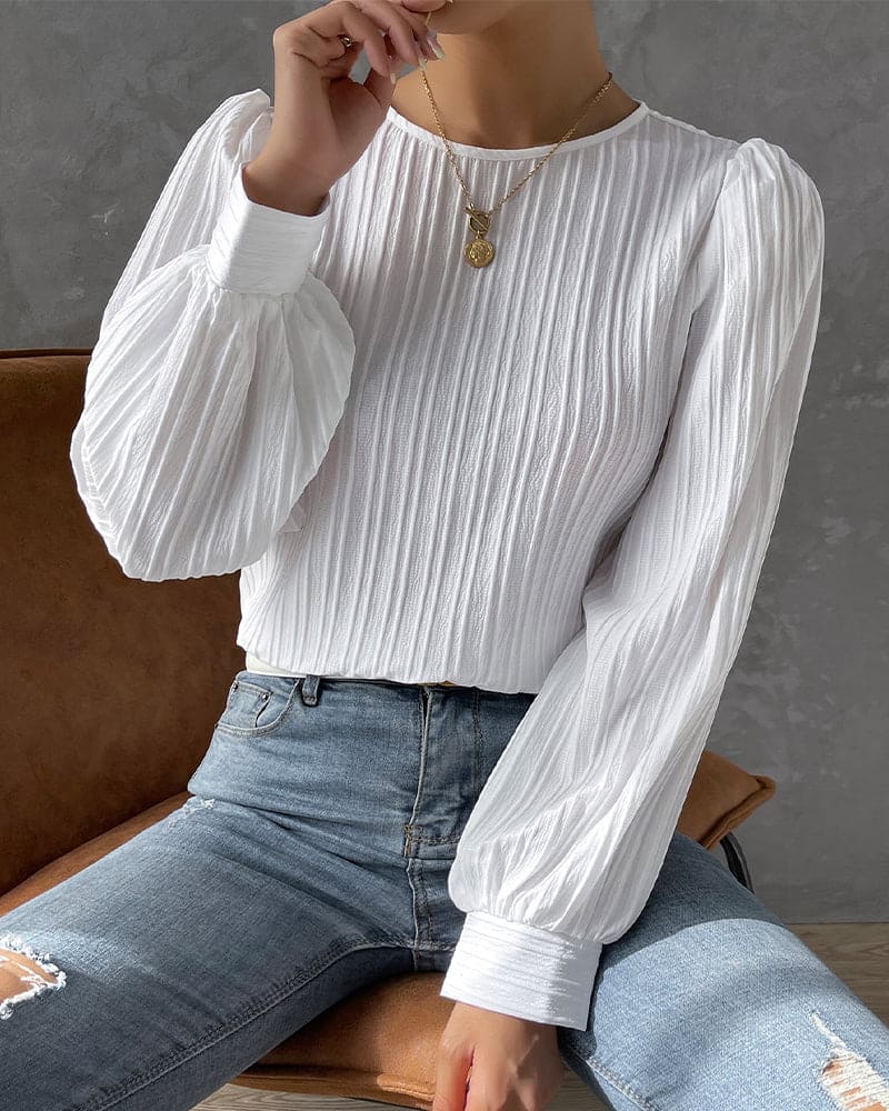 Isadora Blouse | Elegant Structured Top with Lantern Sleeves