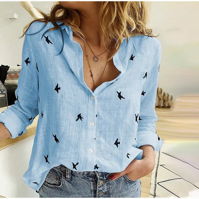Chic Printed Button Down Shirt - OutfitLondon