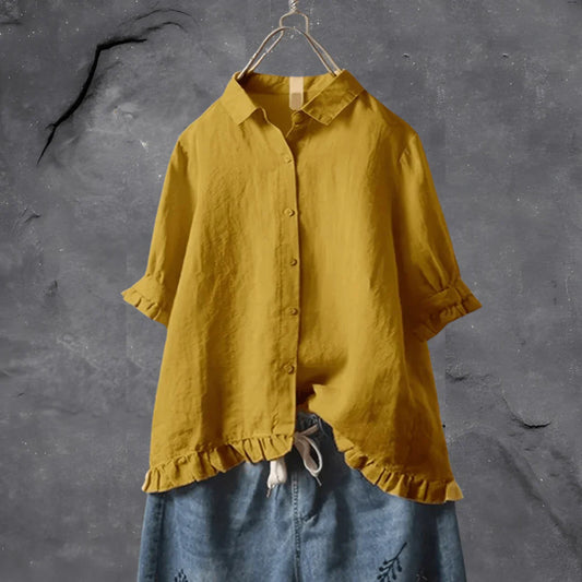 Chic Ruffled Shirt for Women - OutfitLondon