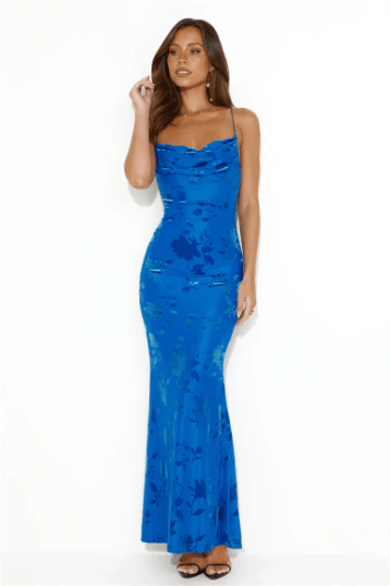 Isolde Women's Floral Maxi Dress Royal Blue