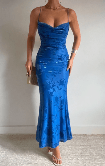 Isolde Women's Floral Maxi Dress Royal Blue