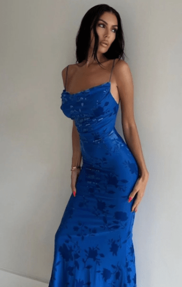 Isolde Women's Floral Maxi Dress Royal Blue