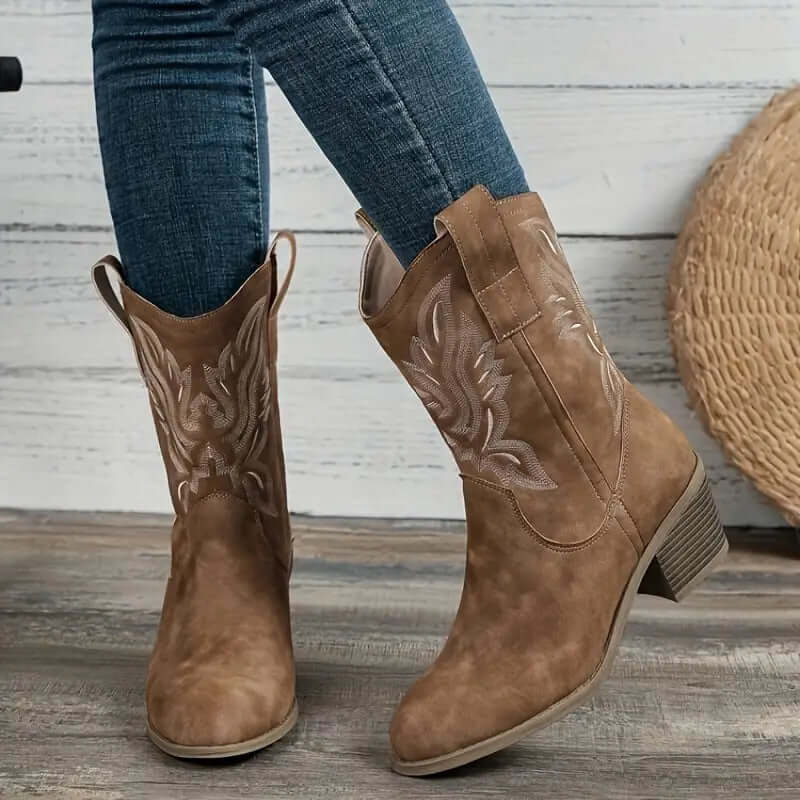 Western Style Ladies Cowboy Boots - OutfitLondon