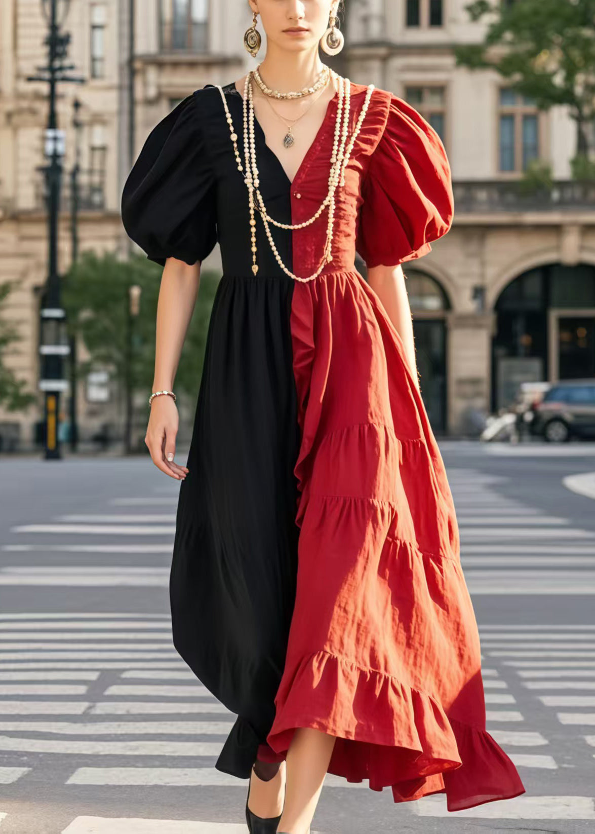 Women's Cotton Robe Patchwork Breathable Colorblock - OutfitLondon