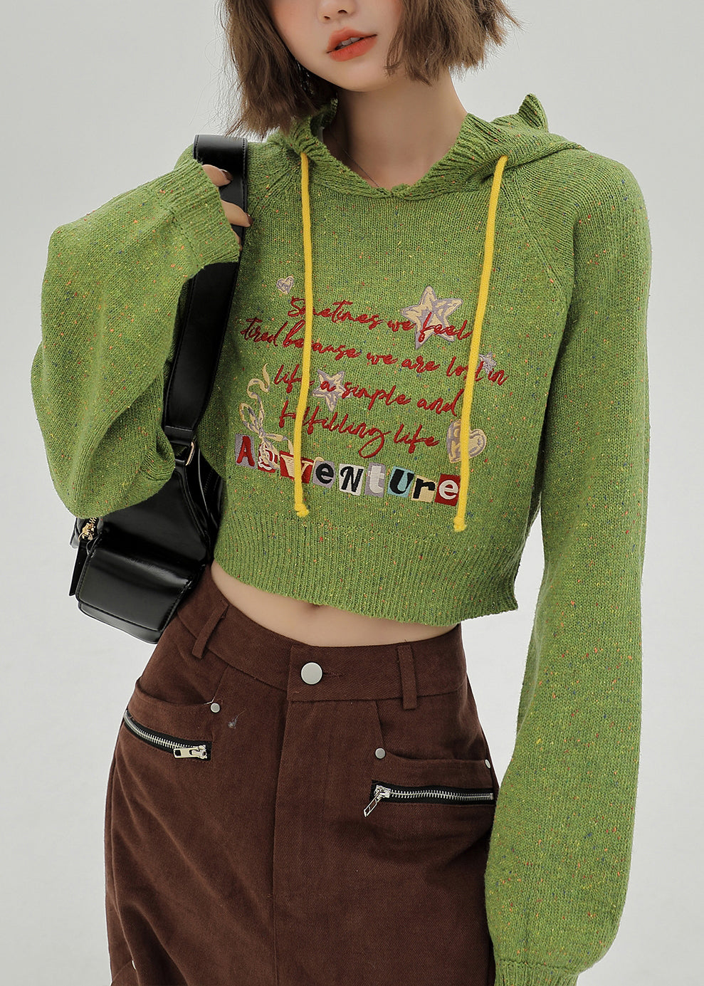 Unisex Italian Knit Sweater Olive Green Soft Yarn - OutfitLondon