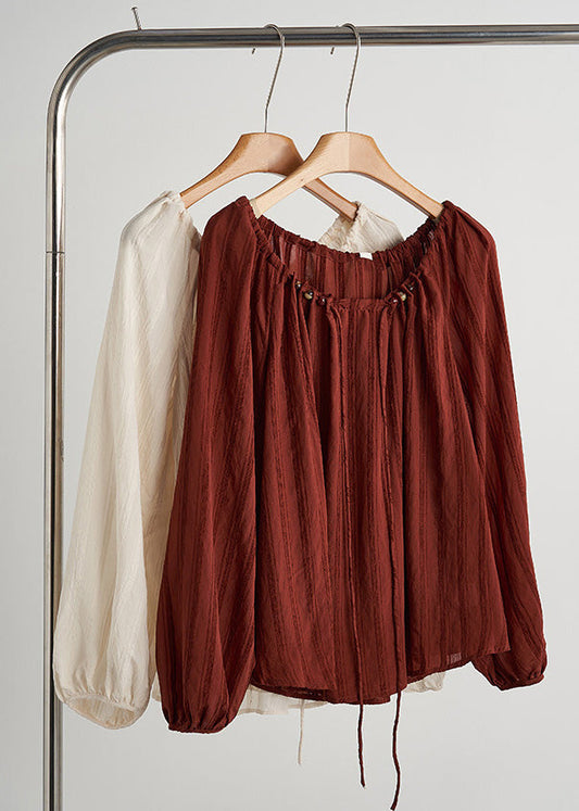 Women's Oversized Cotton Shirt Red Casual Comfort - OutfitLondon