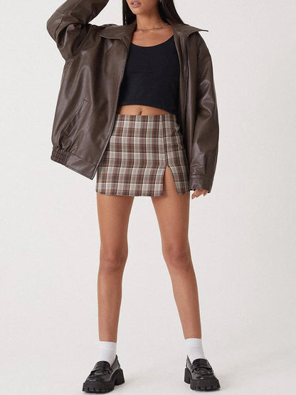 Classic Large Leather Jacket for Women