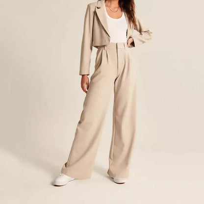 Ivy Trousers | High Waist Wide-Leg Tailored Pants