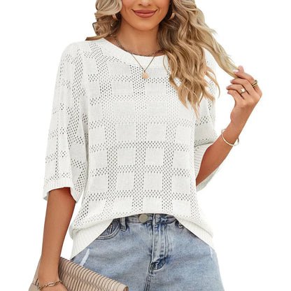Chic Breathable Knit Top Shirt