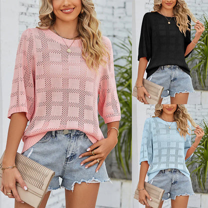 Izzy Top | Elegant Lightweight Knit Pattern Shirt