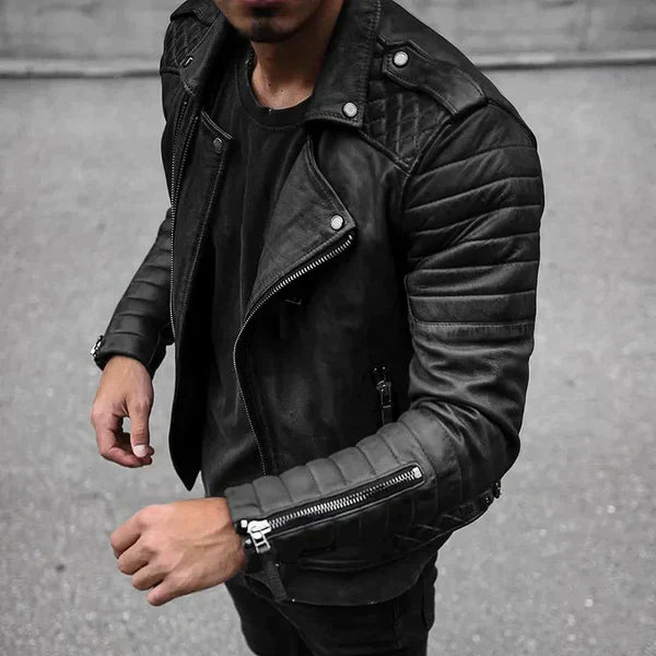 Men's Classic Biker Leather Jacket