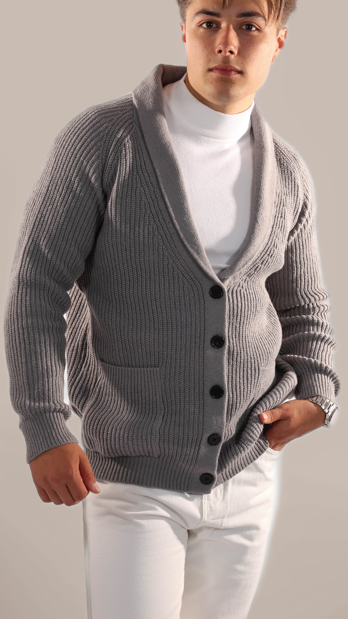 Classic Men's Thick Knit Cardigan
