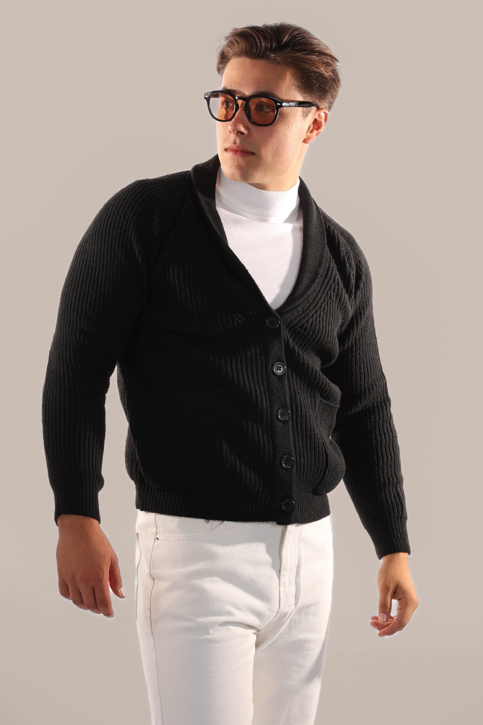 Classic Men's Thick Knit Cardigan - OutfitLondon