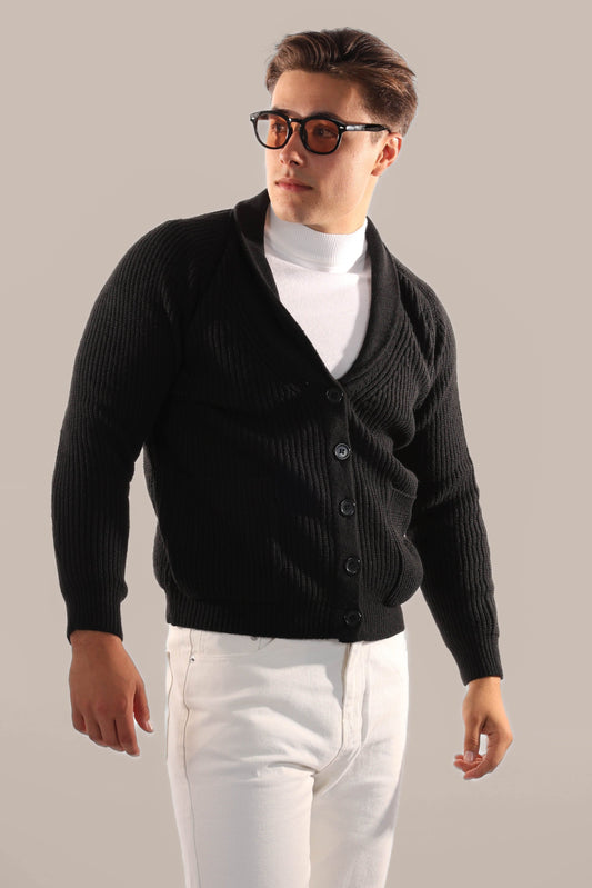 Classic Men's Thick Knit Cardigan - OutfitLondon