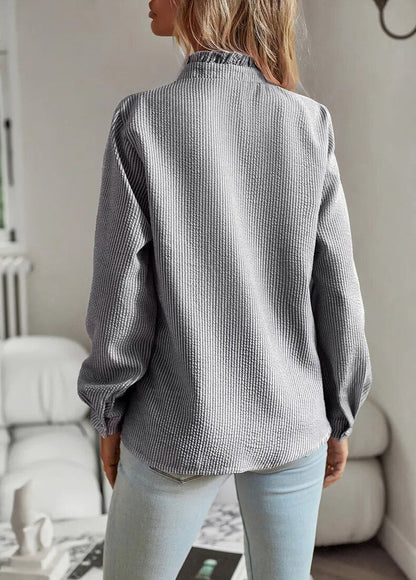 Feminine Ruffle Front Women's Blouse